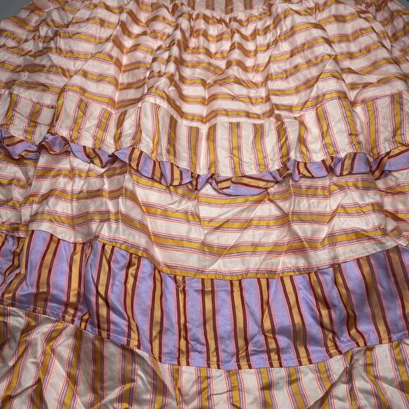 Anthropologie Dolan Caroline Tiered Maxi Dress Orange Multi Stripe Size S | NWT - Picture 3 of 9